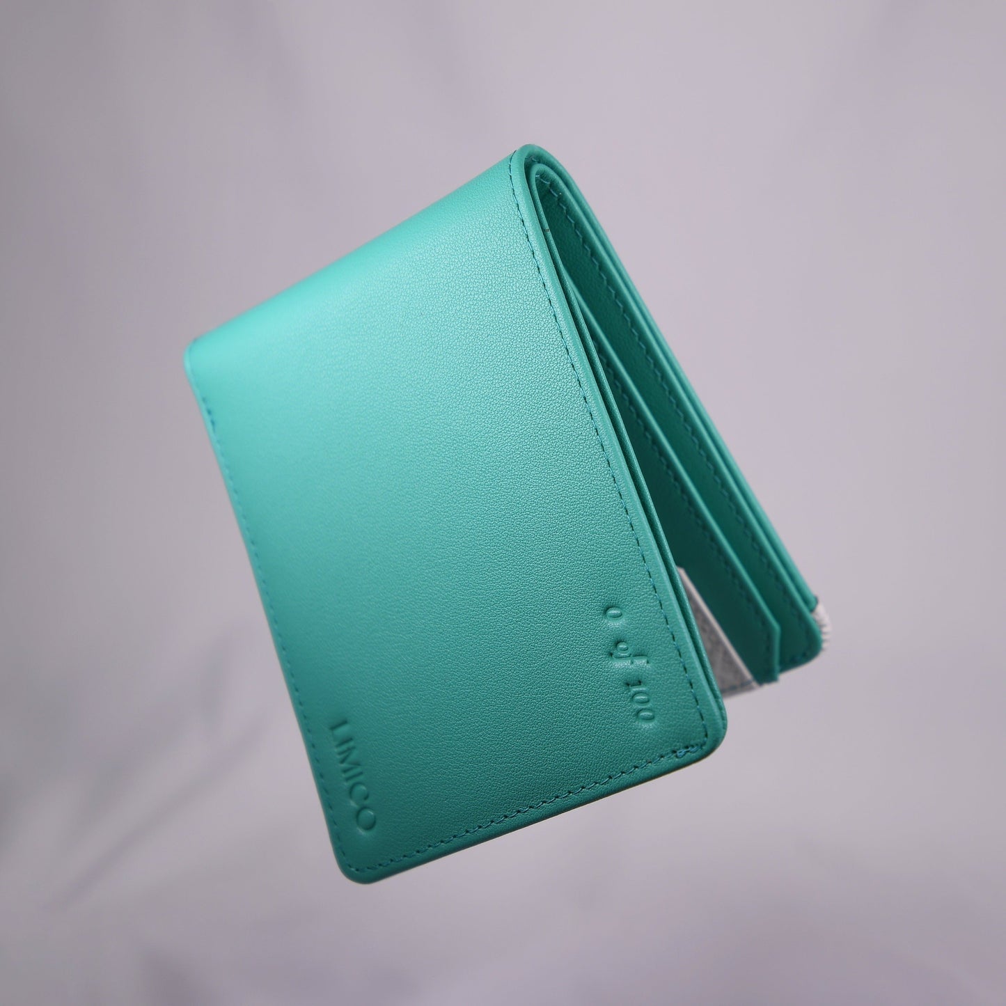 Men's Leather Wallet - Aqua Bifold Wallet