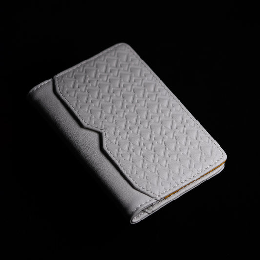 White Gold Vertical Bifold Wallet - Leather Wallet