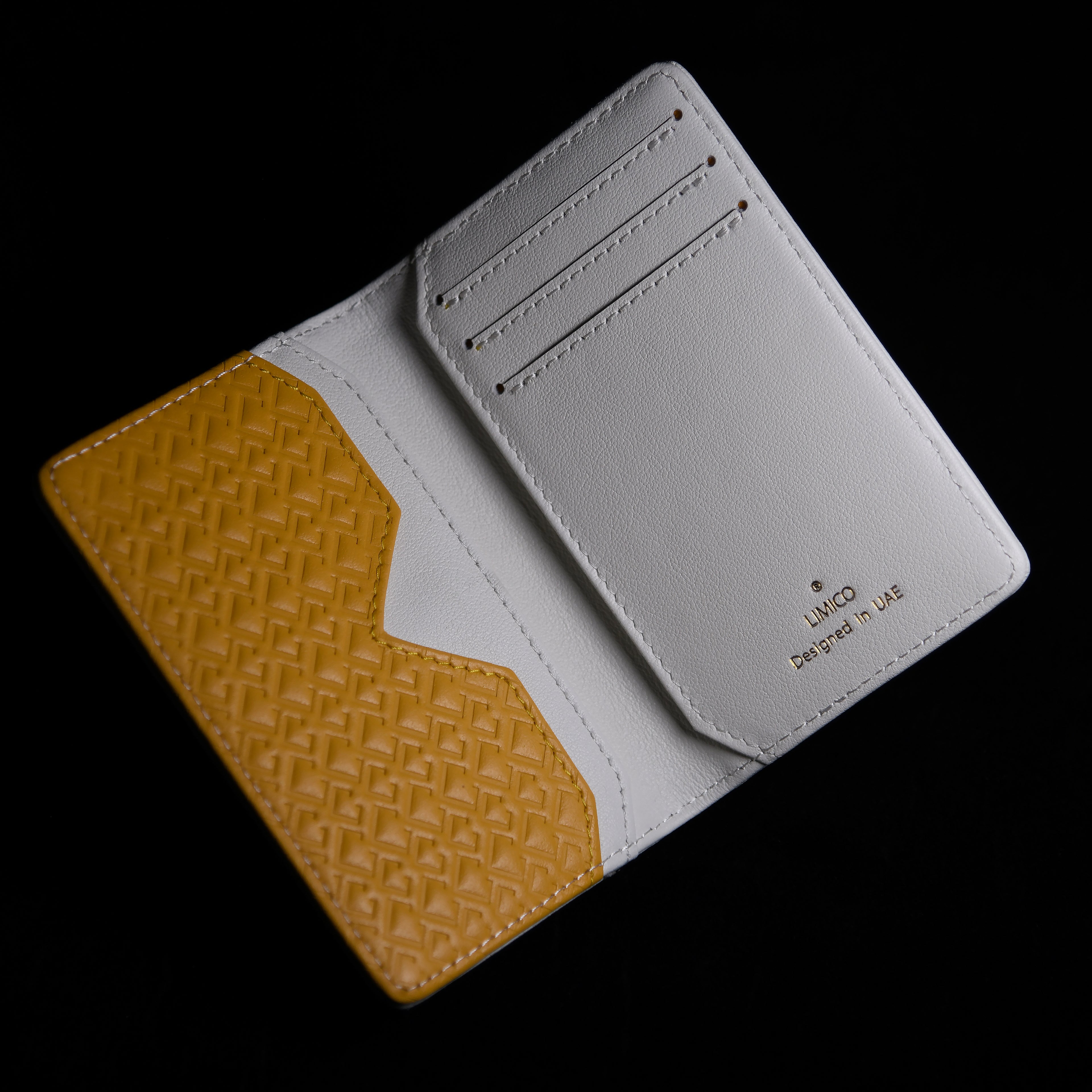 White Gold Vertical Bifold Wallet - Leather Wallet