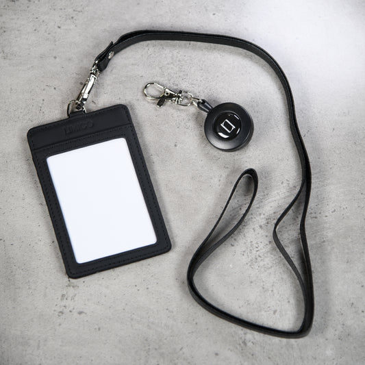 Dark Black Badge Holder – Premium Leather ID Holder