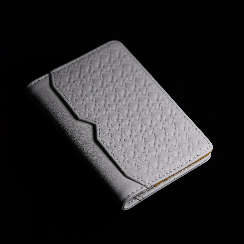 White Gold Vertical Bifold Wallet - Leather Wallet
