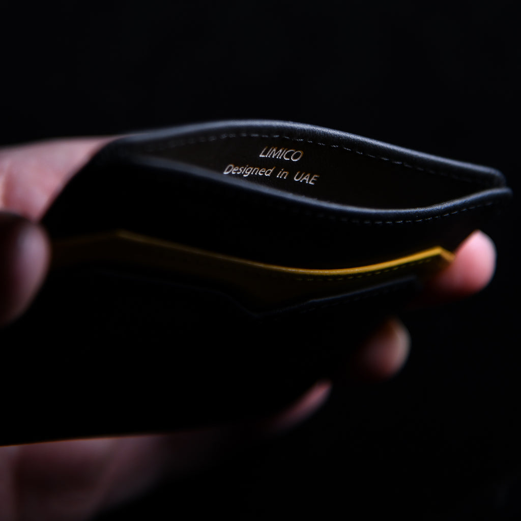 Horizontal Card Holder Wallet - Black Gold