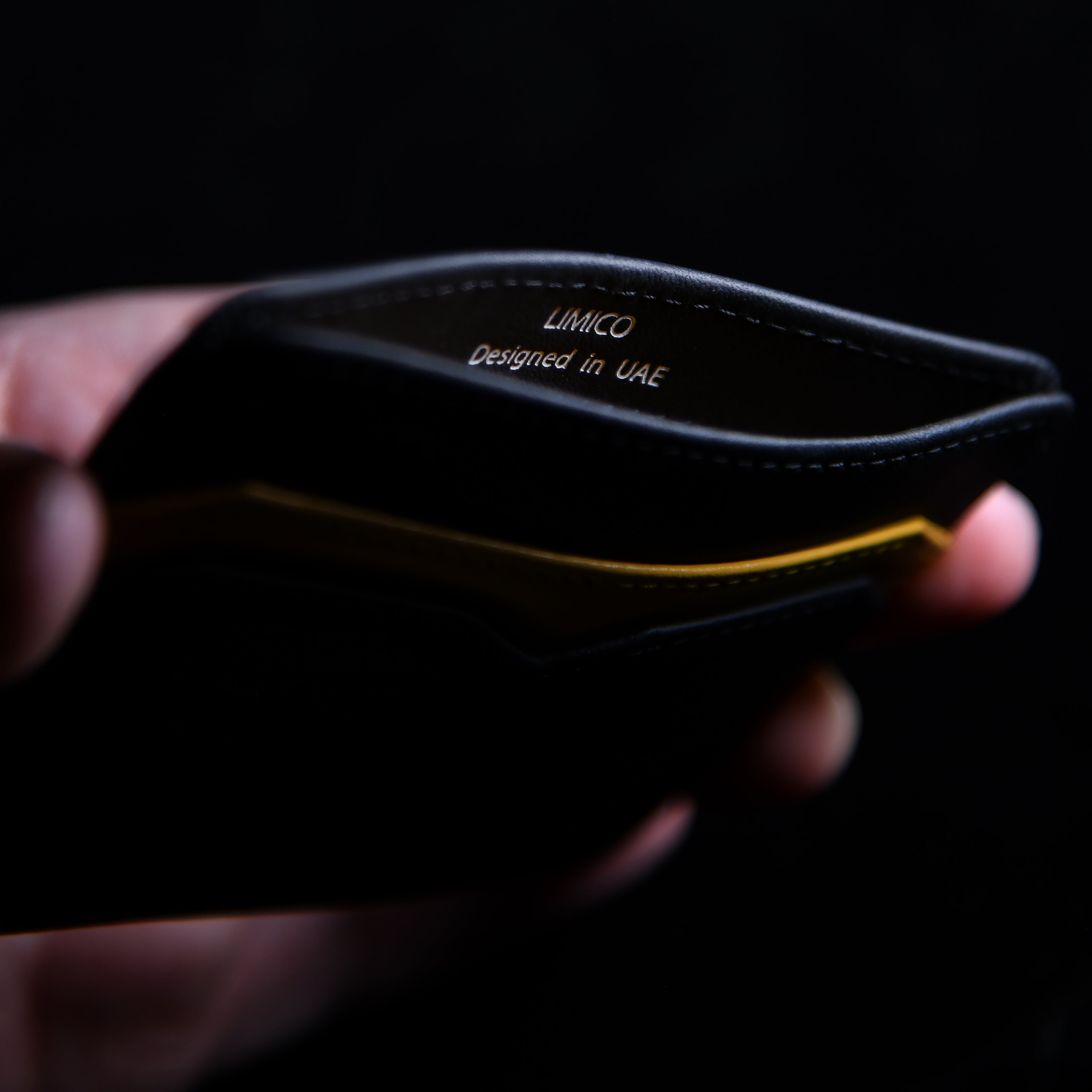 Horizontal Card Holder Wallet - Black Gold