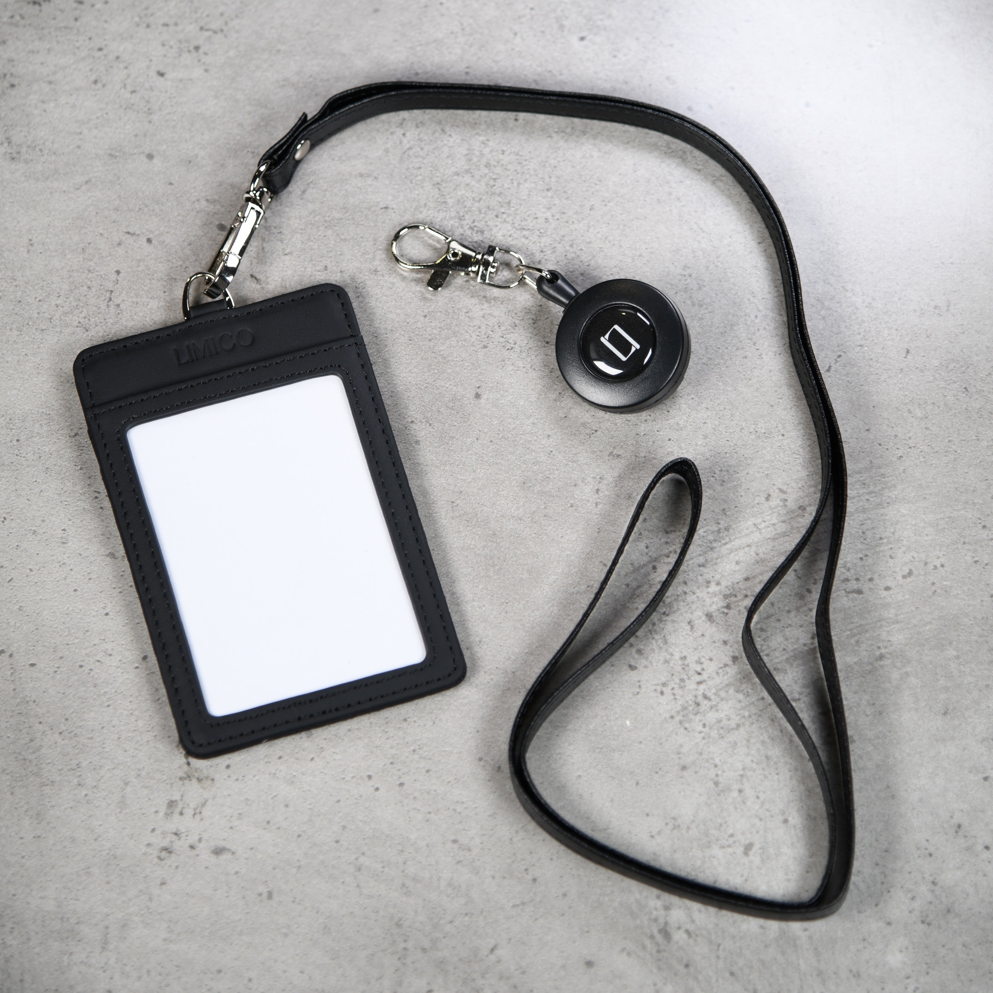 Dark Black Badge Holder – Premium Leather ID Holder
