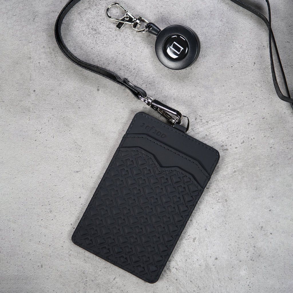 Dark Black Badge Holder – Premium Leather ID Holder