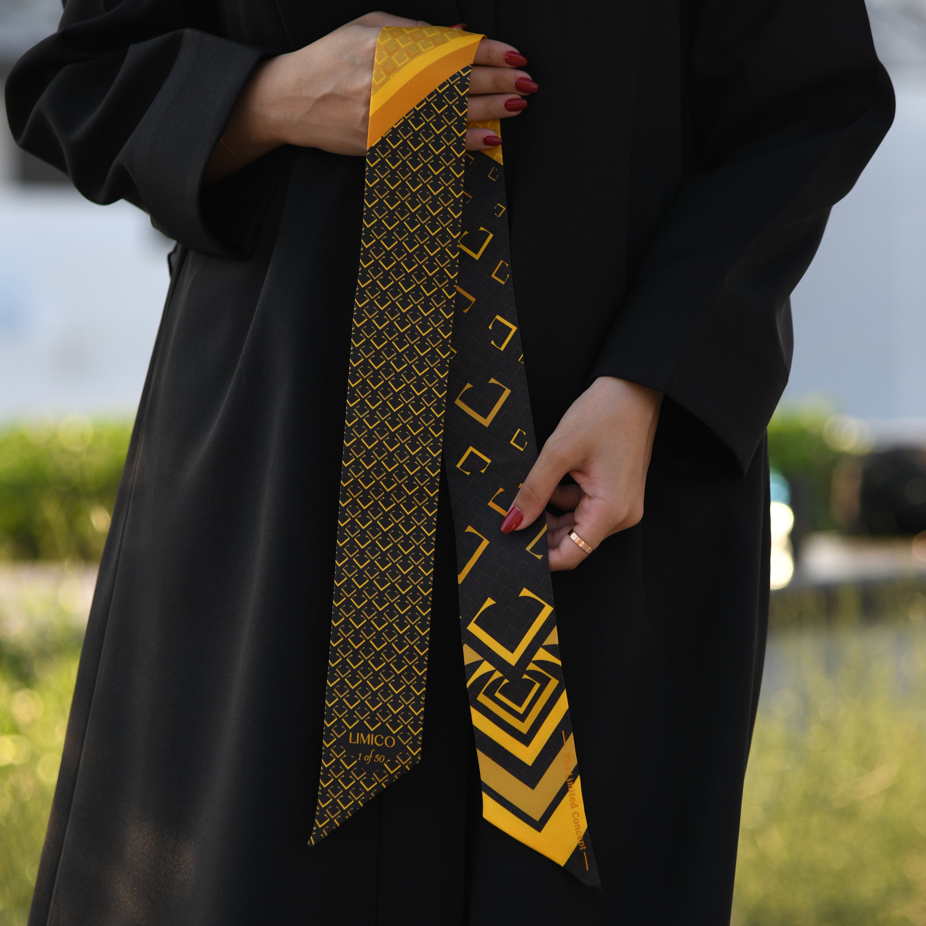 Black Brilliant Silk Scarf – Luxury Silk Scarf