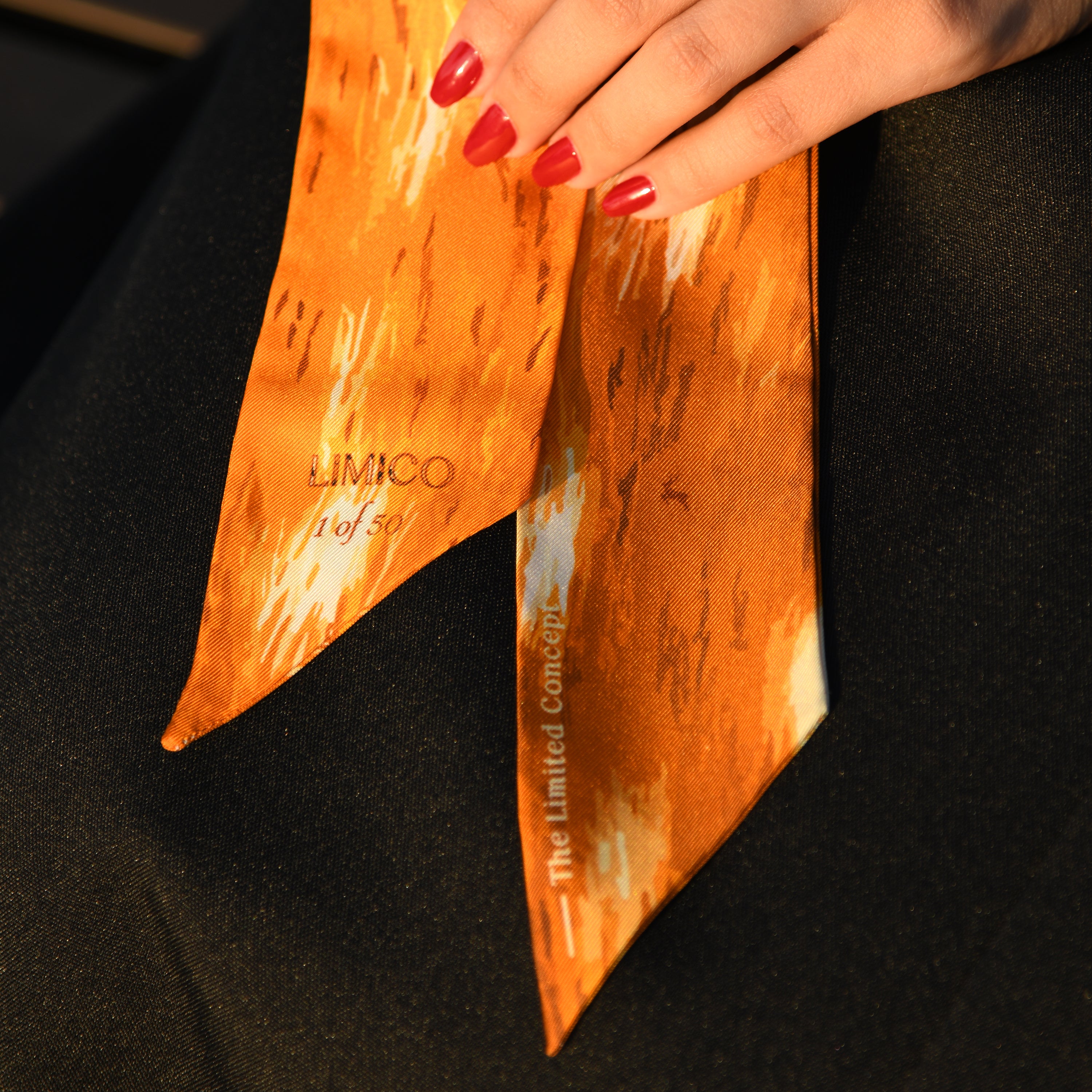 Printed Silk Scarf – Elegant Arabian Deer Inspired 