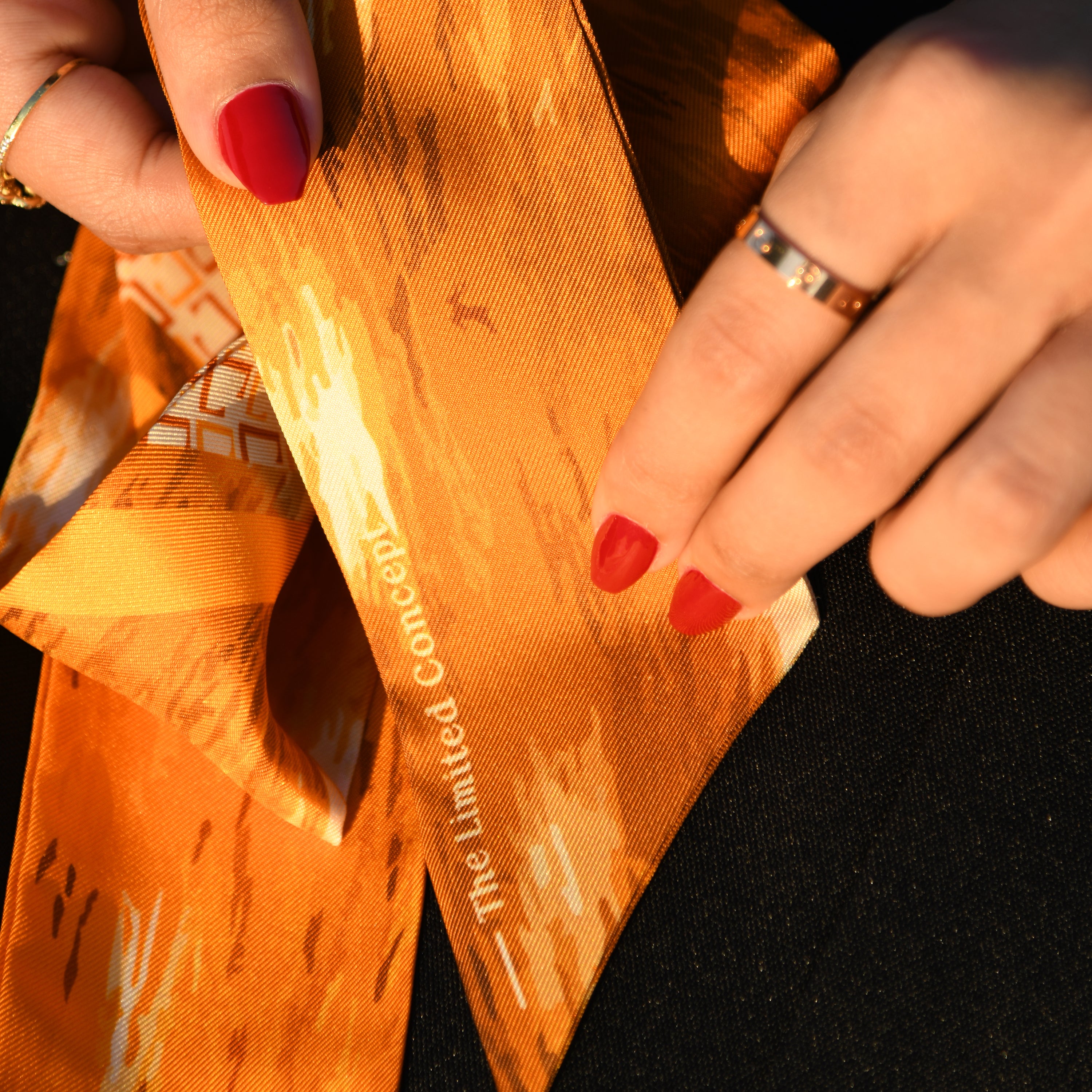 Printed Silk Scarf – Elegant Arabian Deer Inspired 