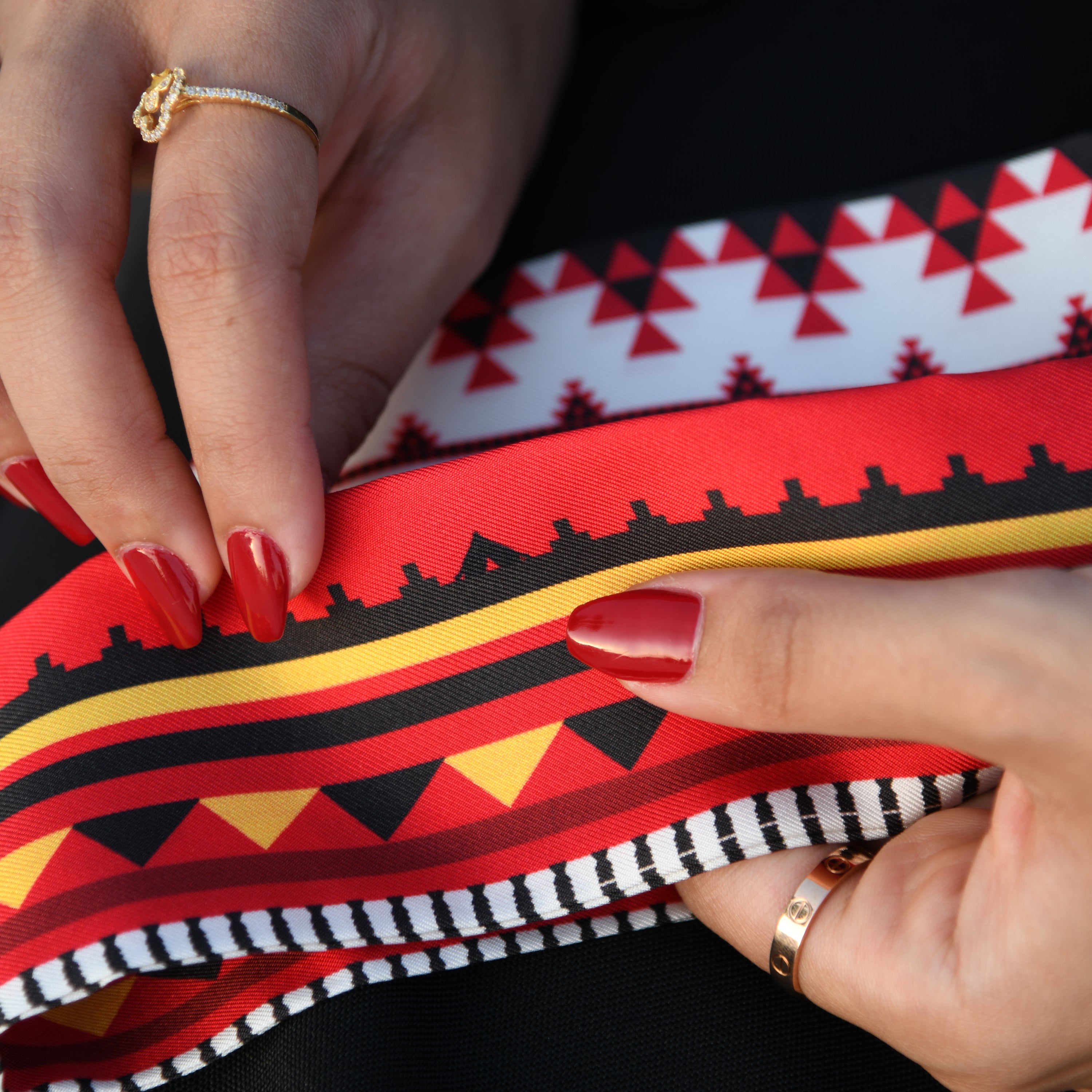 Women's Silk Scarf – Traditional Pattern Scarf 