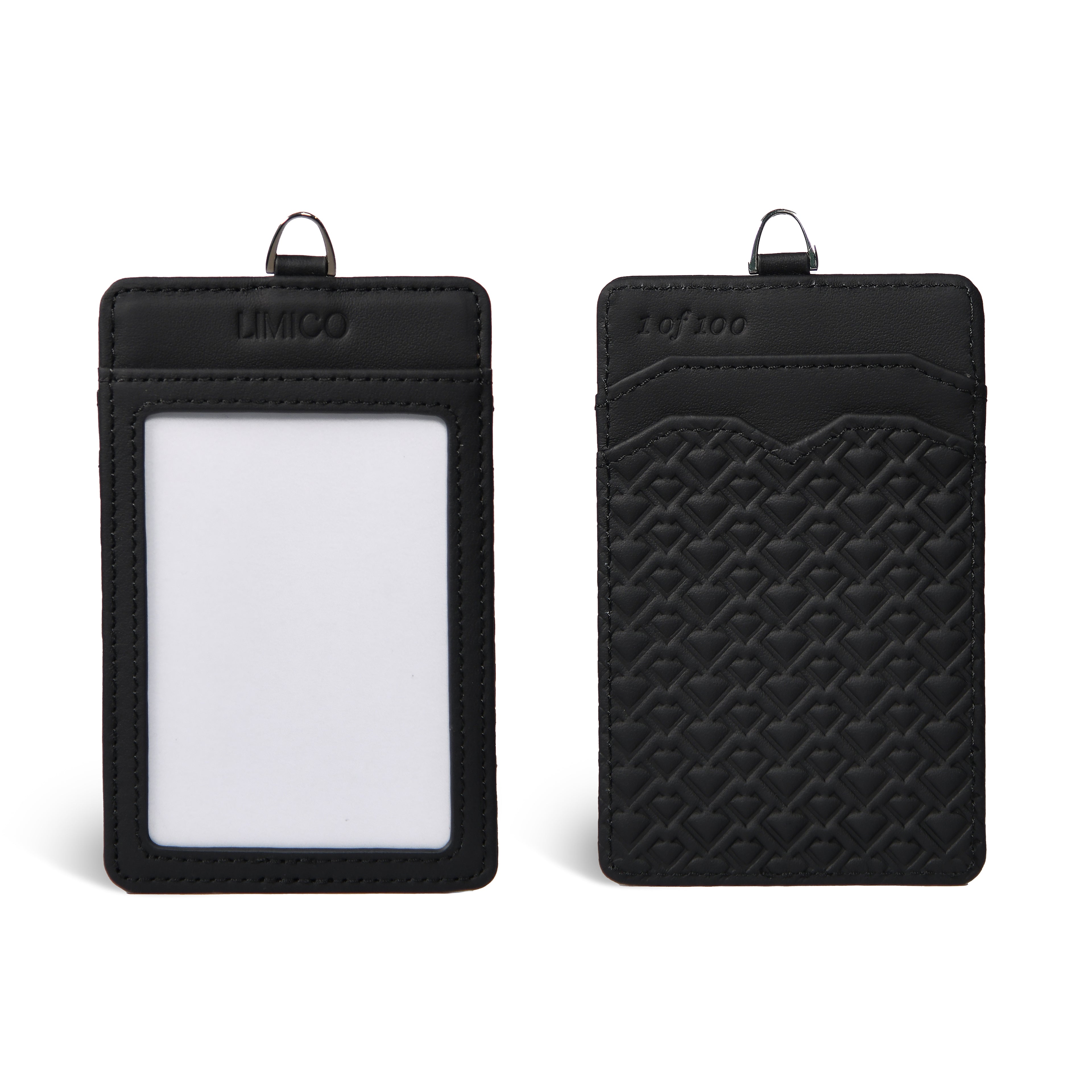 Dark Black Badge Holder – Premium Leather ID Holder